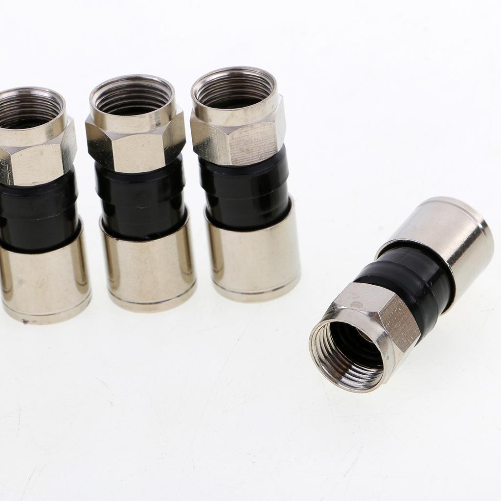 20Pcs   Compression  Plug Connector For RG6 Cable TV Set-top Box
