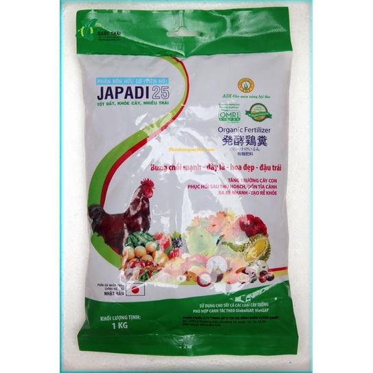 Phân Gà Hữu Cơ Nhật Bản JAPADI 25 Gói 1kg Giúp Cây Bung Chồi Mạnh - Dày Lá - Hoa Đẹp - Đậu Trái, Bón Rau