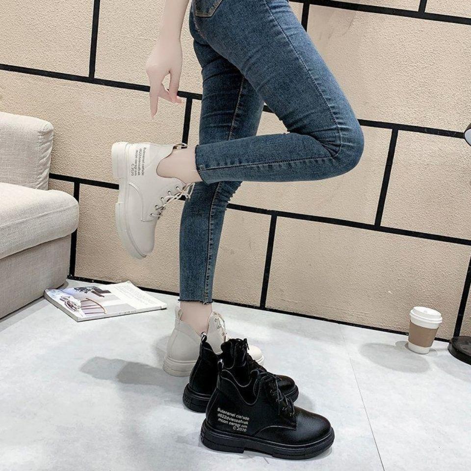 Giày bốt da cổ cao thời trang Anh Quốc cho nữ 2021