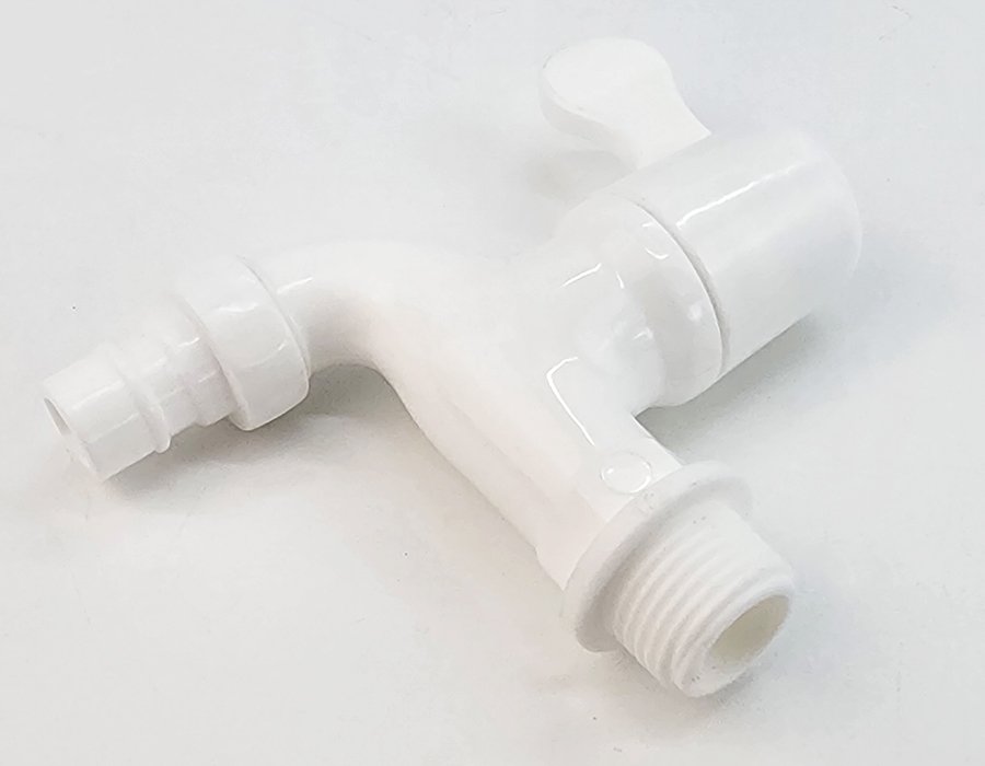 Bộ 3 vòi hồ tay gạt nhựa PP trắng, thân ngắn, ren 21-27mm Eurolife EL-VHT2127 (Trắng) (3 cái)