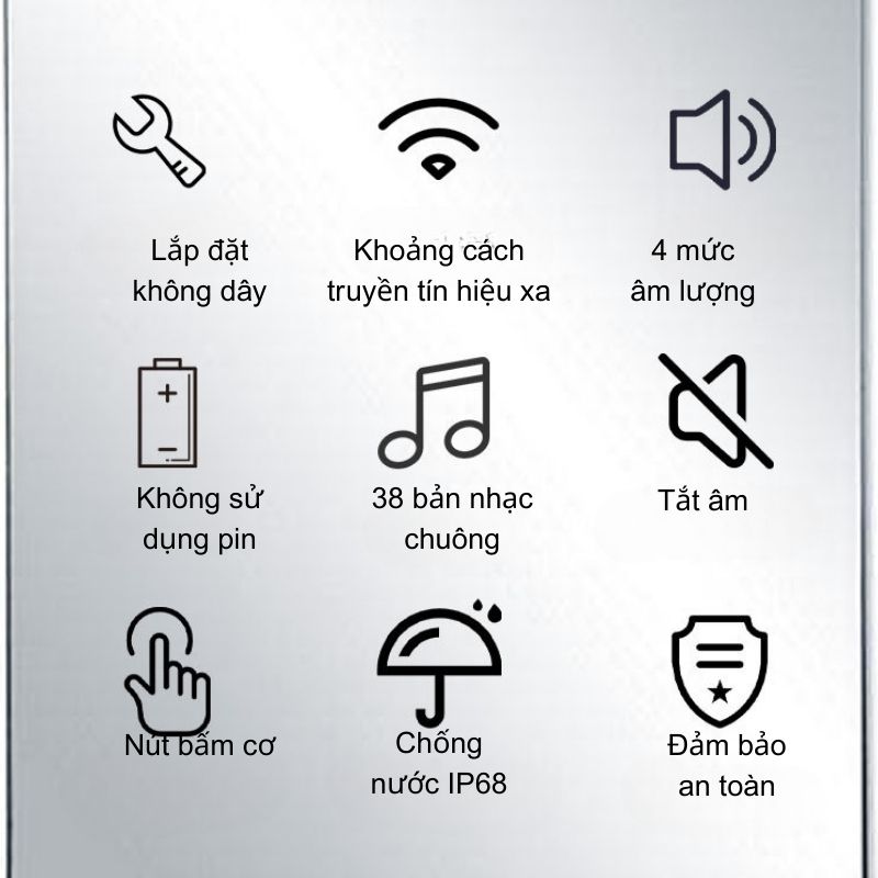 Chuông cửa không dây không pin HBM09