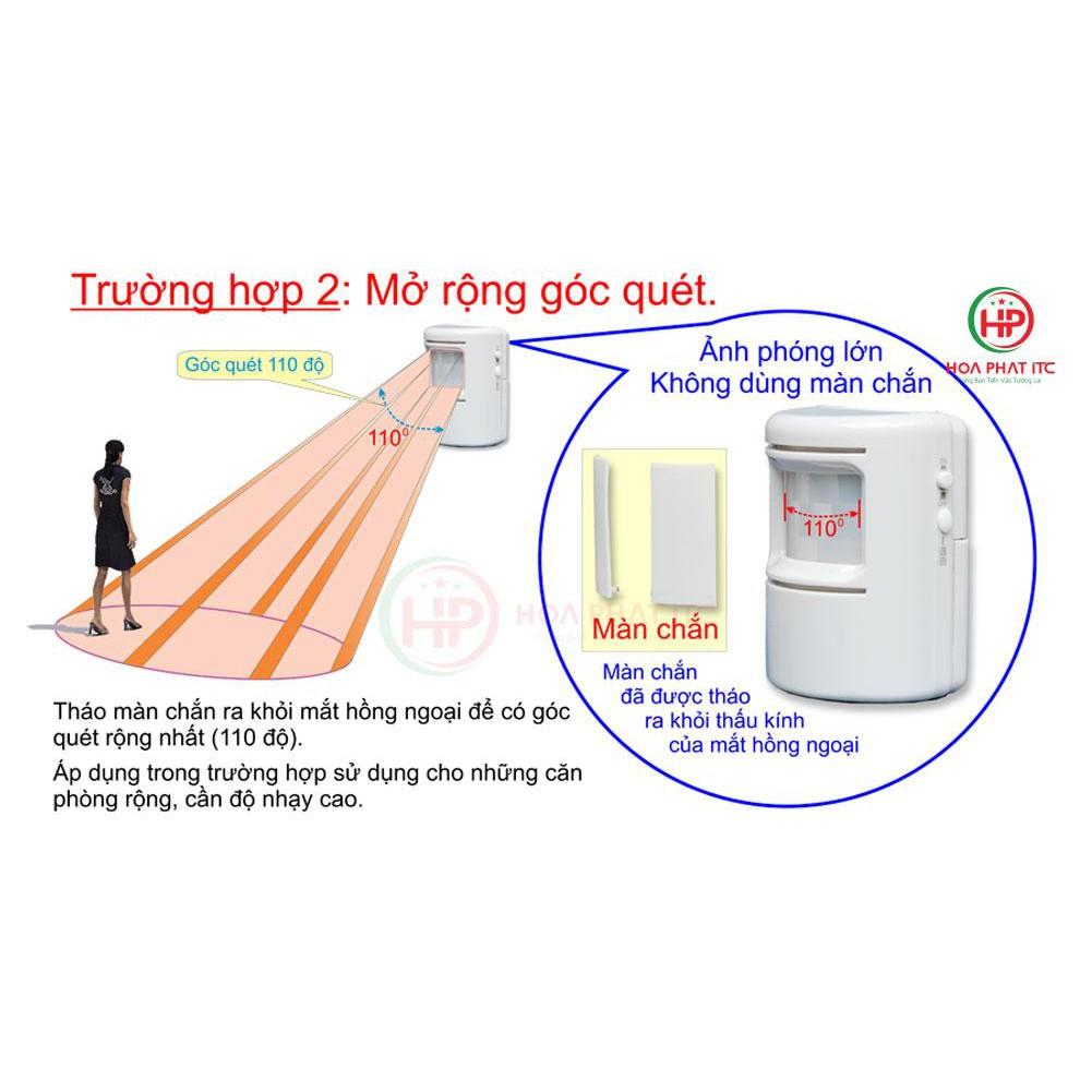 Chuông báo khách hồng ngoại cao cấp Komax - Hàng chính hãng KM-X850 Chuông báo dùng pin + Adapter tiện ích - Hàng chính hãng