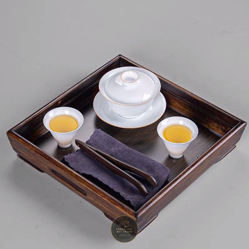 Khay Trà Tre Cao Cấp Vuông Nhỏ Kích Thước 28*28*6,5 KT 08.1