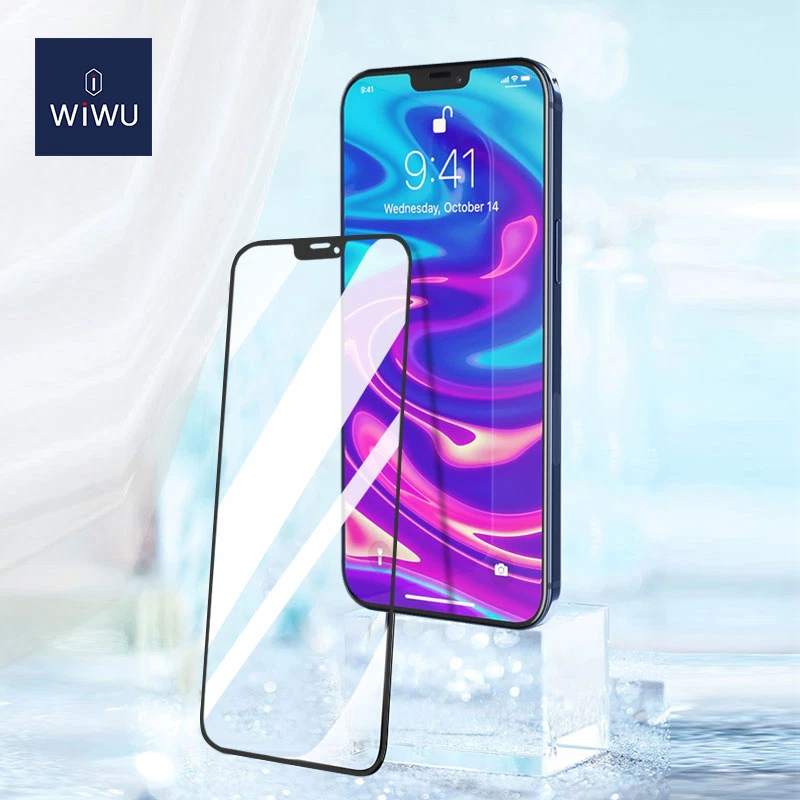 Miếng dán kính cường lực Cho iPhone 13 / 13 Pro / 13 Pro Max full màn hình 2.5D chống nứt vỡ cạnh  hiệu WIWU iVista Chống va đập, vát cạnh 2.5D, chống vân tay - hàng nhập khẩu