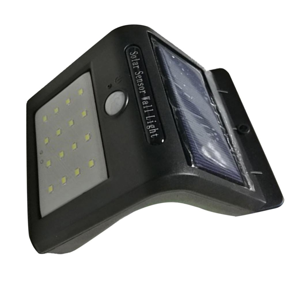 Outdoor 16 LED Solar Powered  Sensor Security Wall Lights - Black