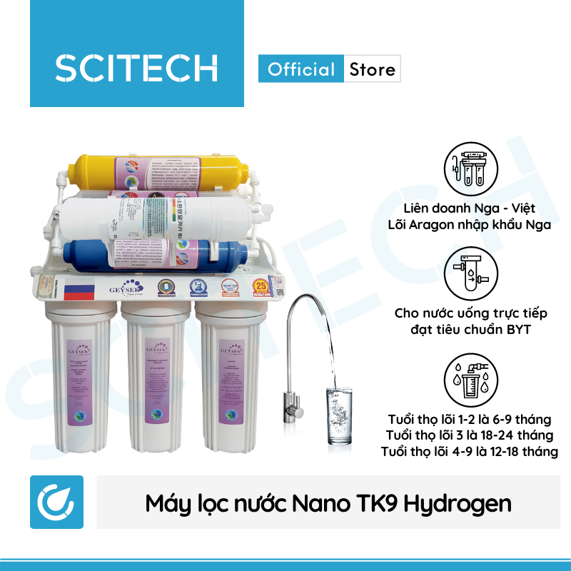 Máy lọc nước Nano TK9 Hydrogen by Scitech - Hàng chính hãng