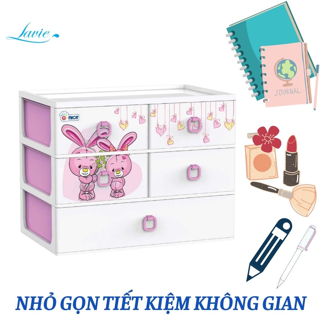 Tủ, tủ nhựa, tủ nhựa Mio 5 ngăn để bàn đựng dụng cụ học tập, văn phòng phẩm, mỹ phẩm,trang sức tiện lợi tiết kiệm không gian Đại Đồng Tiến