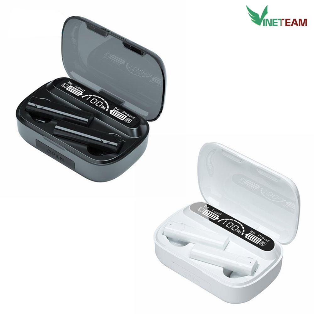 Tai Nghe Bluetooth True Wireless VINETTEAM X5 Tai Nghe Không Dây Bluetooth 5.1 Tai Nghe Nhét Tai Hiển Thị Màn Hình Led , Chống Nước, Pin 2000mah Kiêm Sạc Dự Phòng- Hàng Chính Hãng