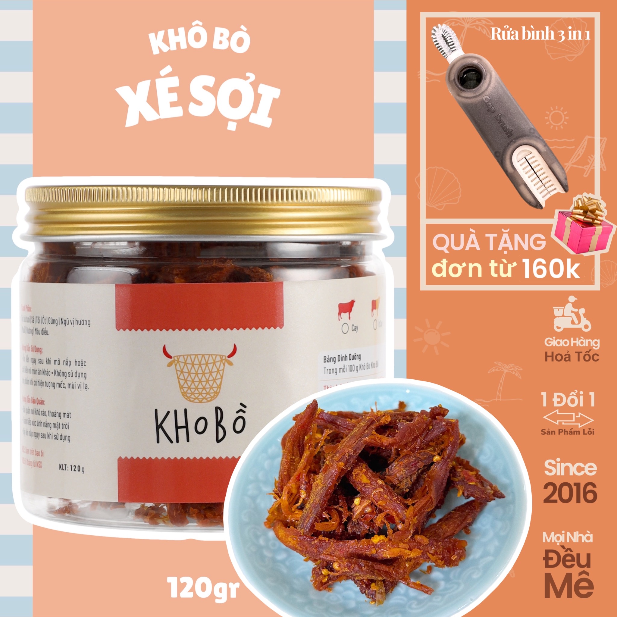 KHÔ BÒ XÉ SỢI 250gr | KHA GỒ | Ăn Vặt Văn Phòng, Du Lịch, Tết, Sài Gòn Ngon