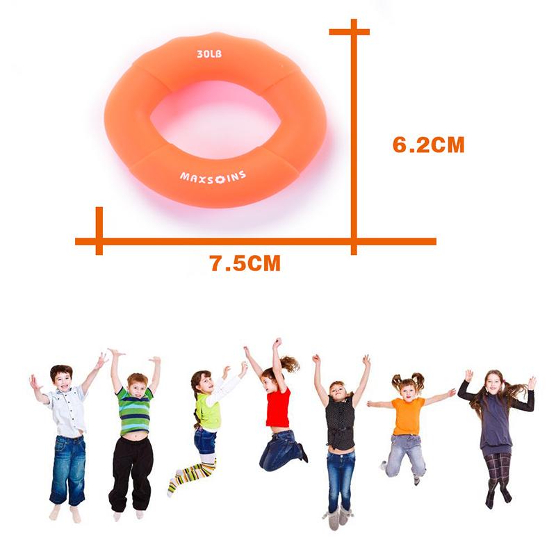Tập Thể Dục Tại Nhà Tay Cầm Cơ Lực Cho Trẻ Em Cổ Tay Giãn Nở Cao Su Tập Ngón Tay Kẹp Vòng Tập Gym Chống Căng Thẳng Trẻ Em Color: Red-40LB
