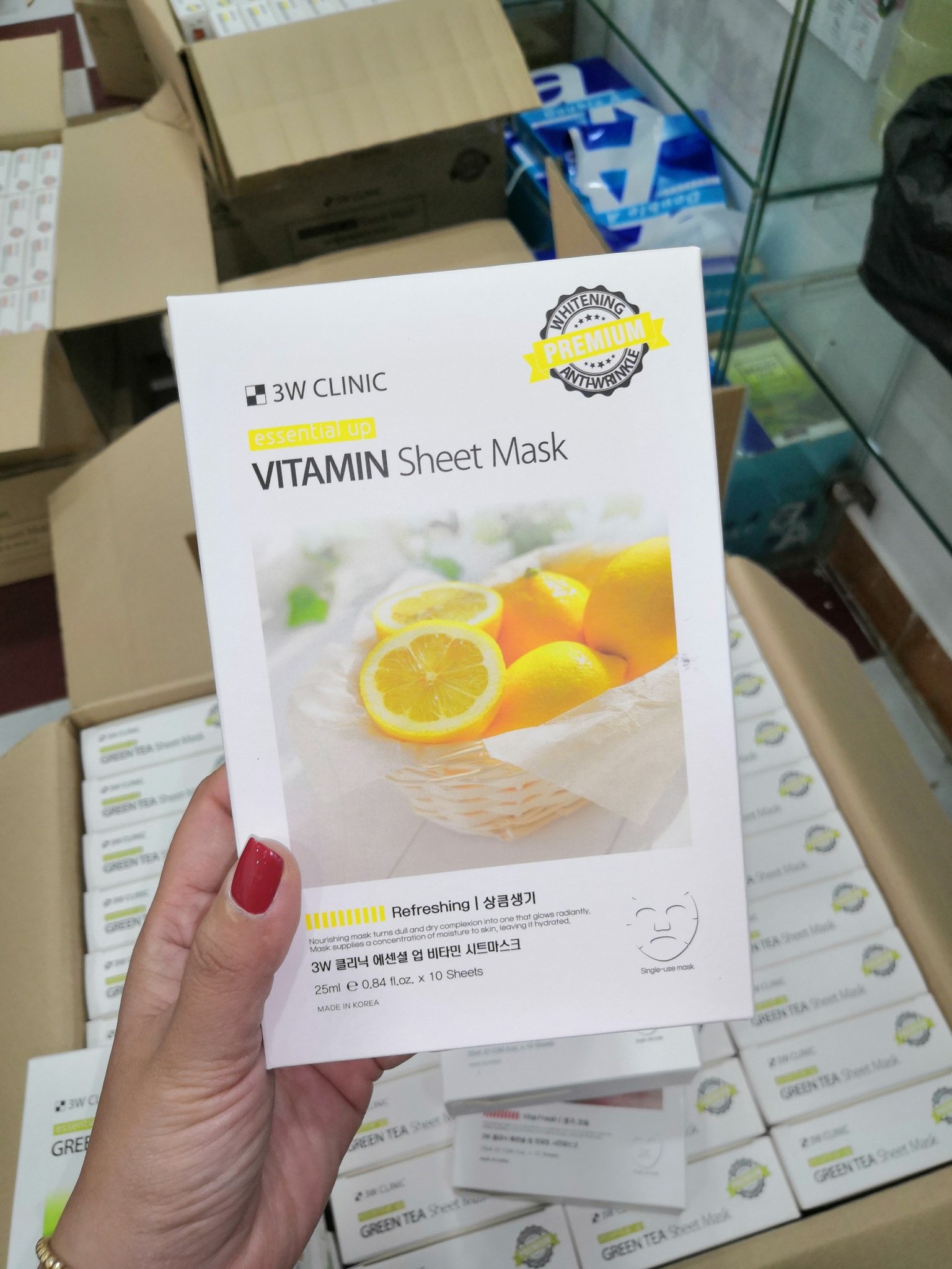 Combo 10 Miếng Mặt nạ Vitamin 3W Clinic Essential Up Vitamin 25ml x10