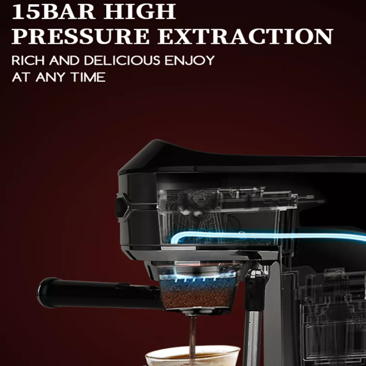 Máy pha cà phê Espresso nhãn hiệu DSP KA3065 - Áp suất 15 bar,  có công suất hoạt động mạnh mẽ lên đến 1450W - HÀNG NHẬP KHẨU