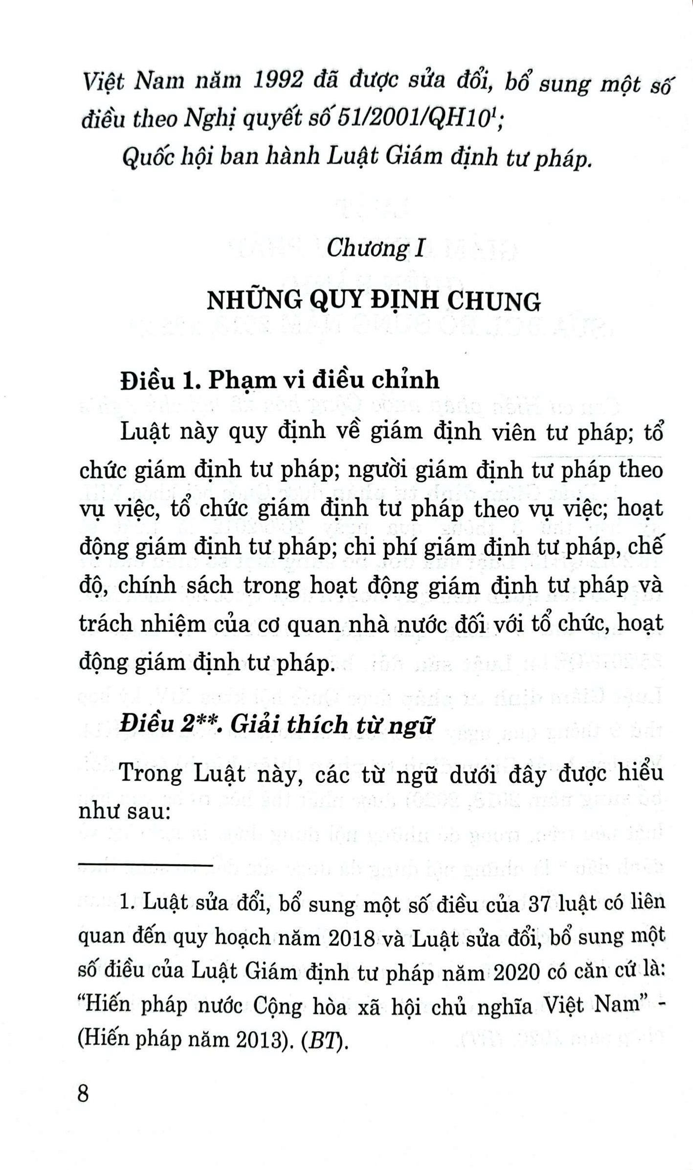 Luật giám định tư pháp (hiện hành) (sửa đổi, bổ sung năm 2018, 2020)