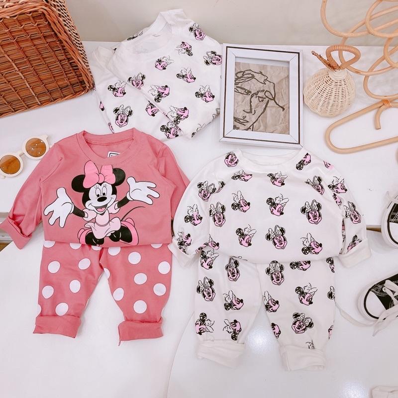 Bộ cotton hoạ tiết mickey 8-19kg quần áo bé gái chất cực đẹp