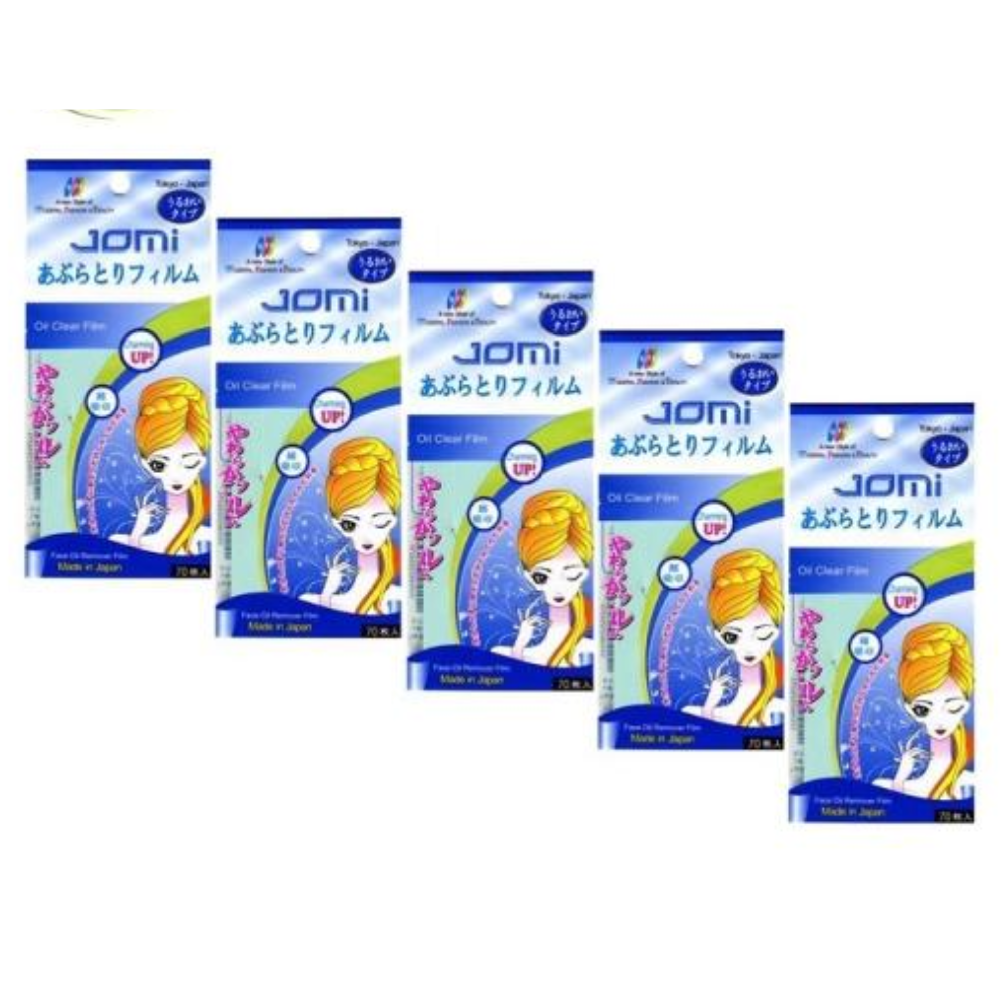 Combo 5 Phim Siêu Thấm Dầu Jomi 70 Tờgói - Xanh
