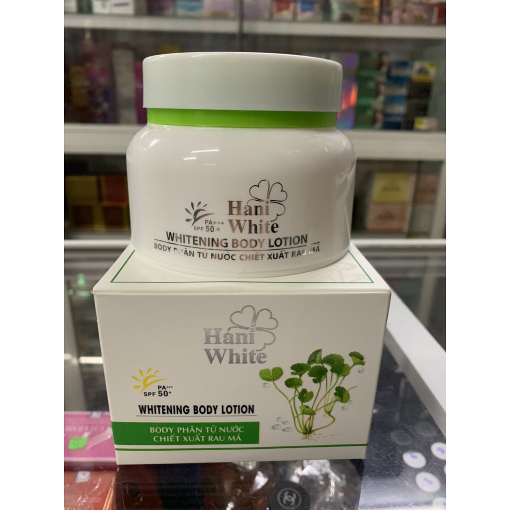 combo 10 hũ Kem Dưỡng Trắng da Toàn Thân Body Hani White chiếc xuất rau má 150g