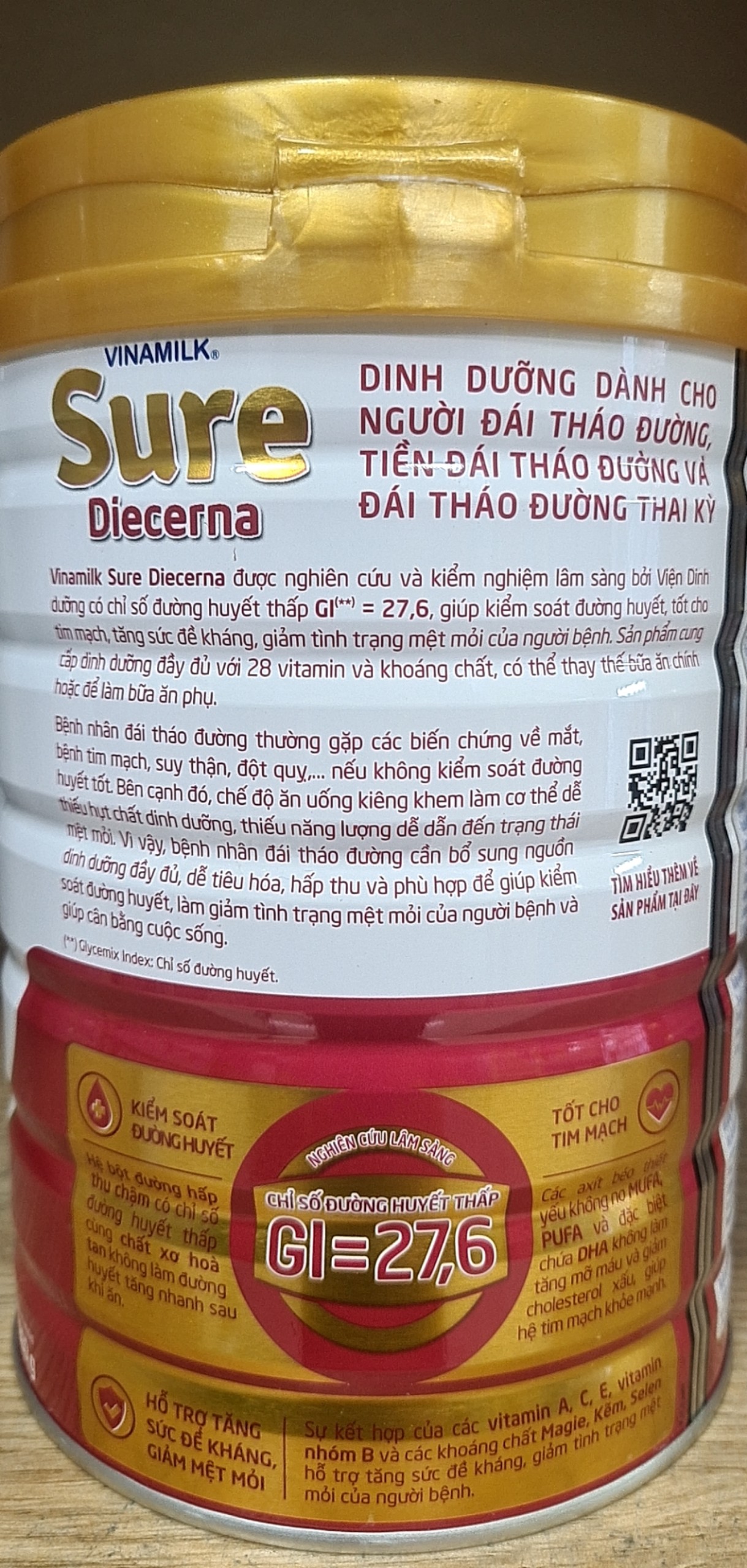 Sữa Bột Vinamilk Sure Diecerna - Hộp Thiếc 900g