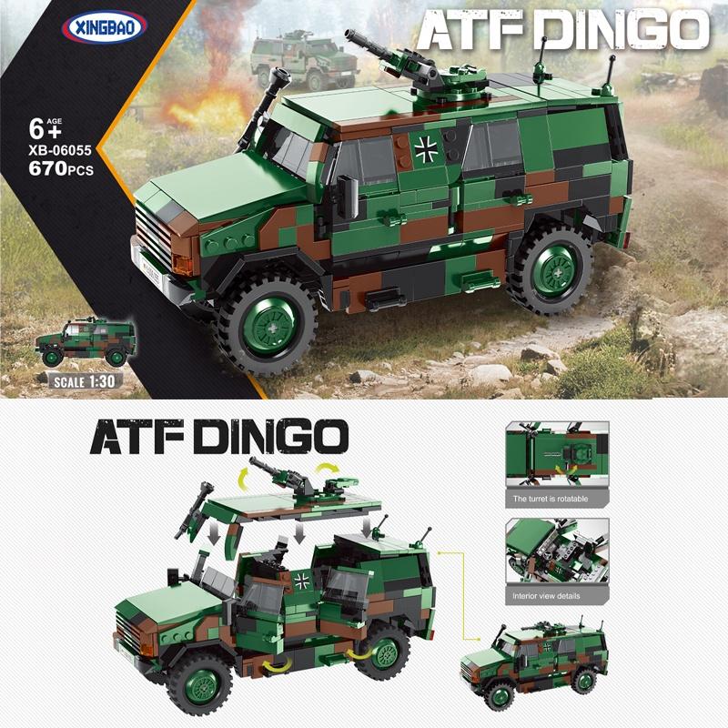 Đồ chơi Lắp ráp Xe Quân sự ATF Dingo, Xingbao XB06055 Military Truck, Xếp hình thông minh, Mô hình quân sự