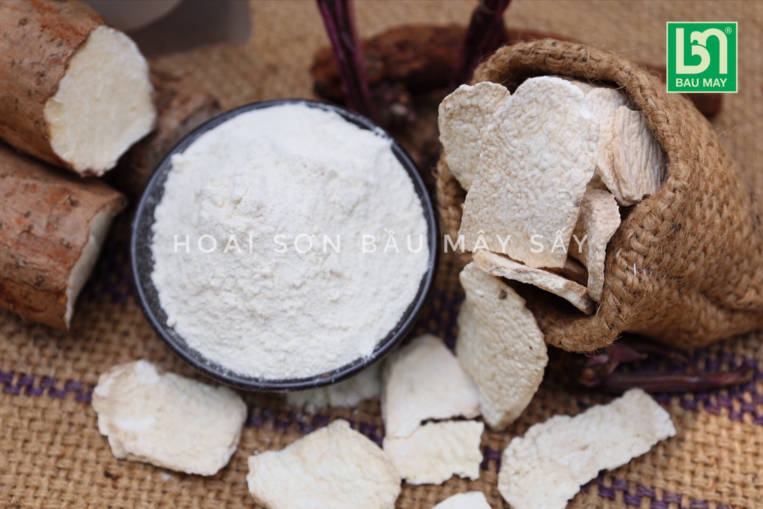 Hoài sơn sấy lát Hữu cơ Bầu Mây - Hỗ trợ tăng cường sức khỏe cho người đang bị yếu, suy nhược cơ thể.