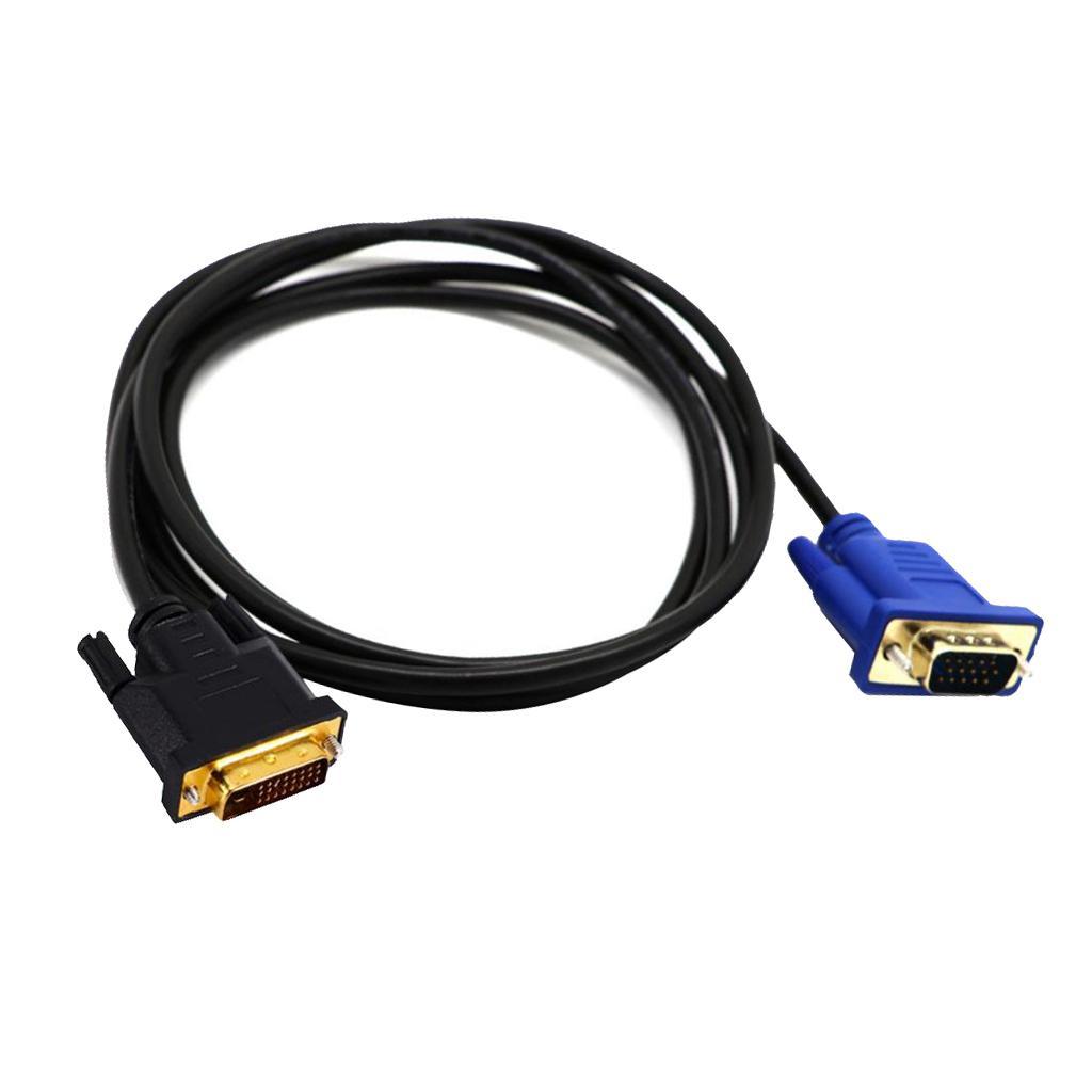 2 pack 1.5m Dual Link DVI-I Male to VGA Cable Male to Male Cord