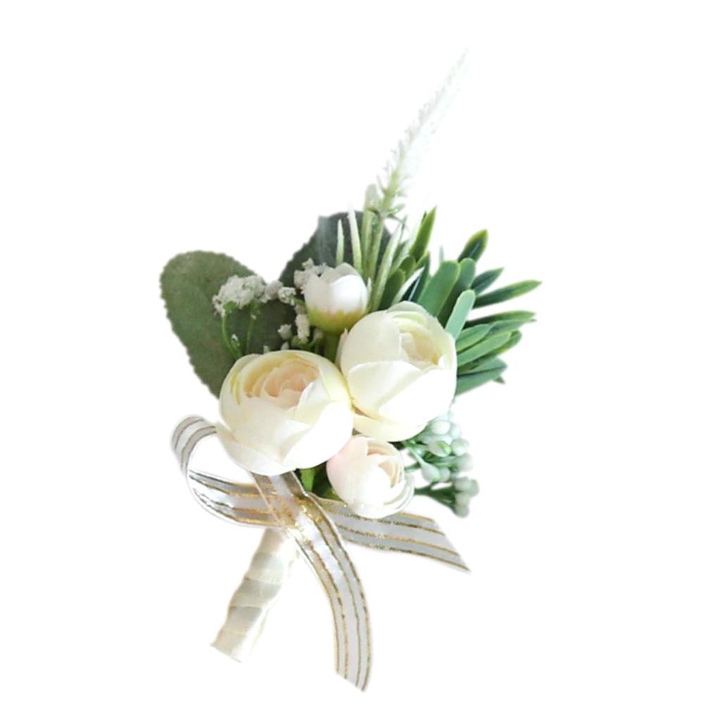 Artificial Flower Bud Boutonniere Wedding Party Groom /Best Man /Bride Maid