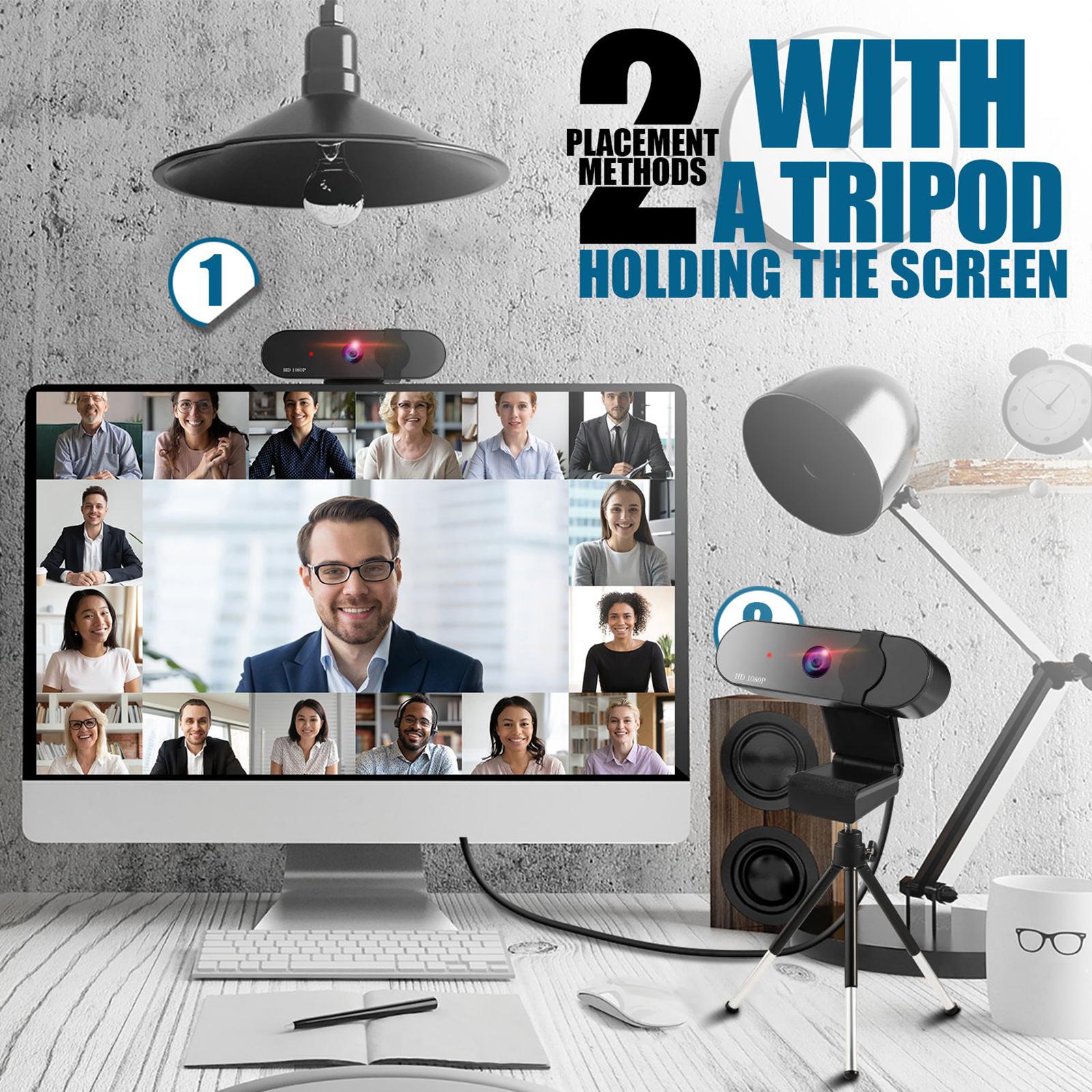 Web Camera with Microphone USB 2.0 120-degree Wide Angle for PC Video Calling Recording Live Streaming Conferencing