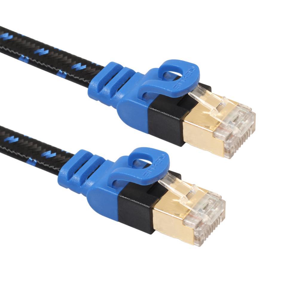 2 Pieces Cat7 Ethernet Cable Lan Network RJ45 Patch Cable Cord Braid NAS