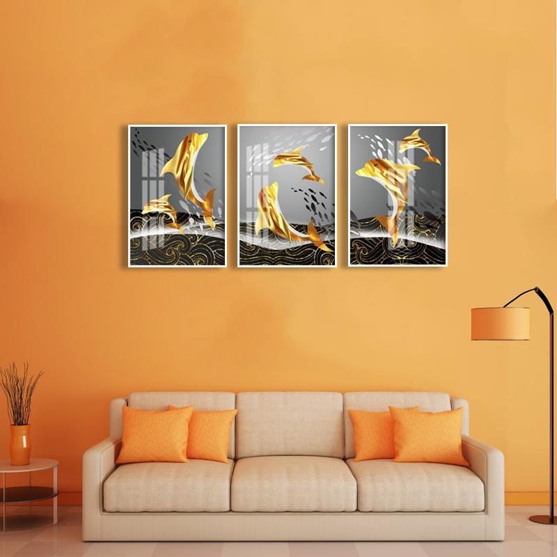 Set 3 Tranh Tráng Gương Pha Lê Decor Tranh Cá Phong Thủy Trang Trí Phòng Khách Sang Trọng Đẳng Cấp Trẻ Trung PGPLTGN48