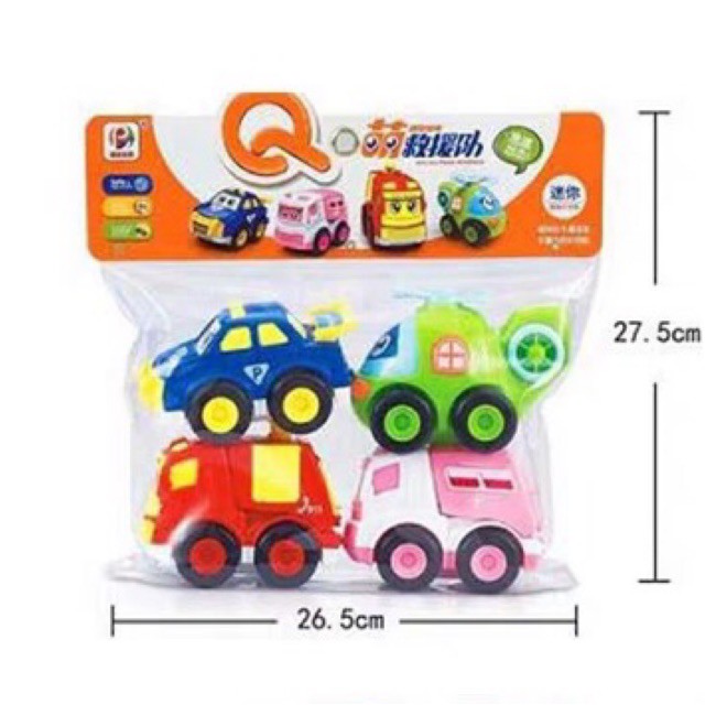 Set 4 Xe Bánh Đà Poli