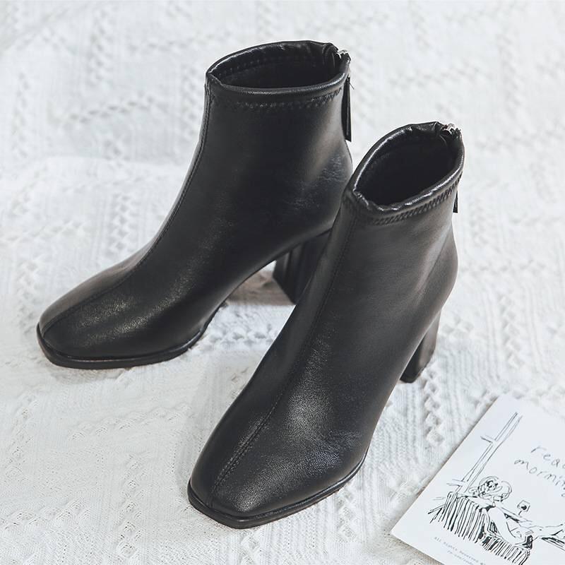 Giày boots thời trang cao gót 7cm FAROSA -C30 khóa kéo sau chất da mềm cực xinh