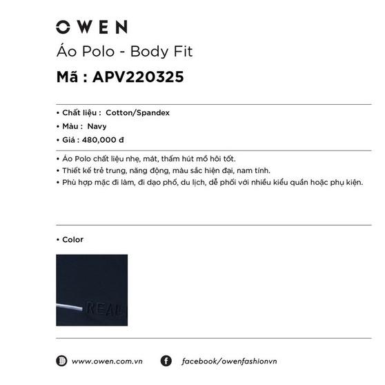 OWEN - Áo polo cộc tay Owen màu NAVY 220325 - Áo thun có cổ nam