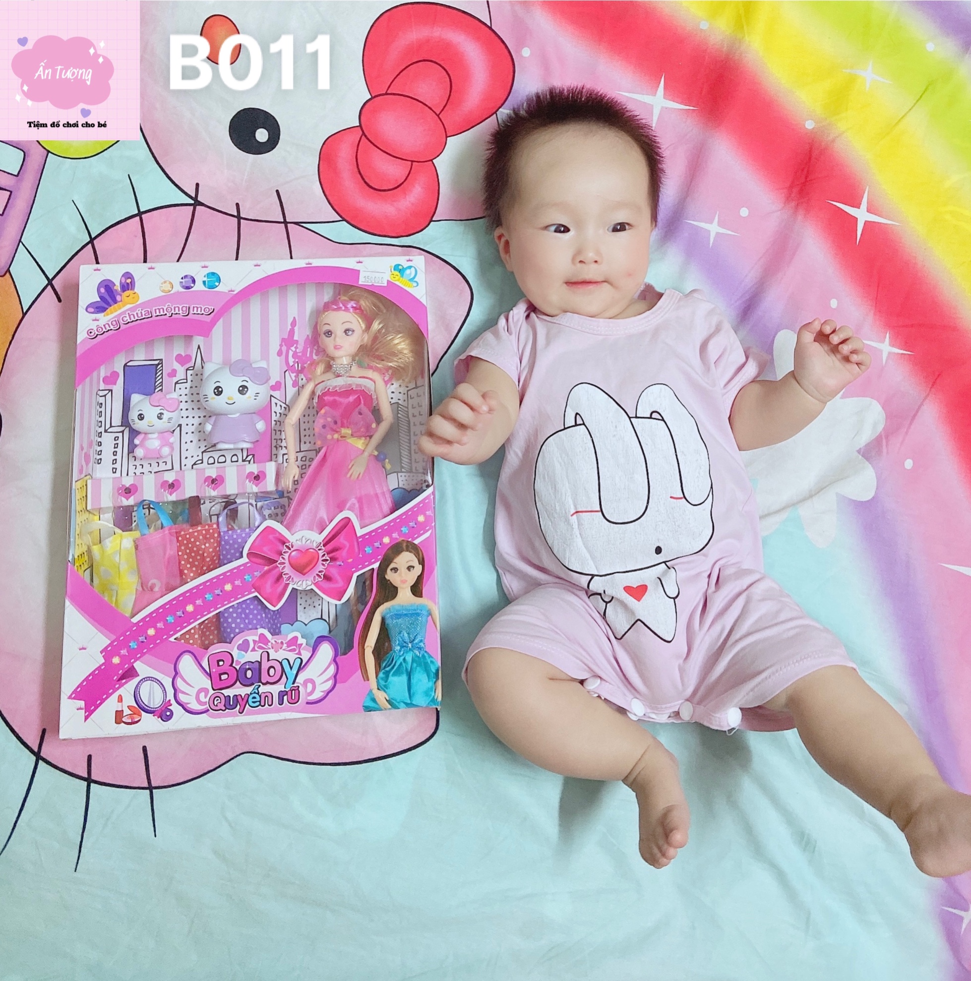 Đồ chơi bé gái - Đồ chơi búp bê- Hộp  búp bê Barbie, búp bê BJD khớp xoay kèm phụ kiện mèo Kitty dễ thương