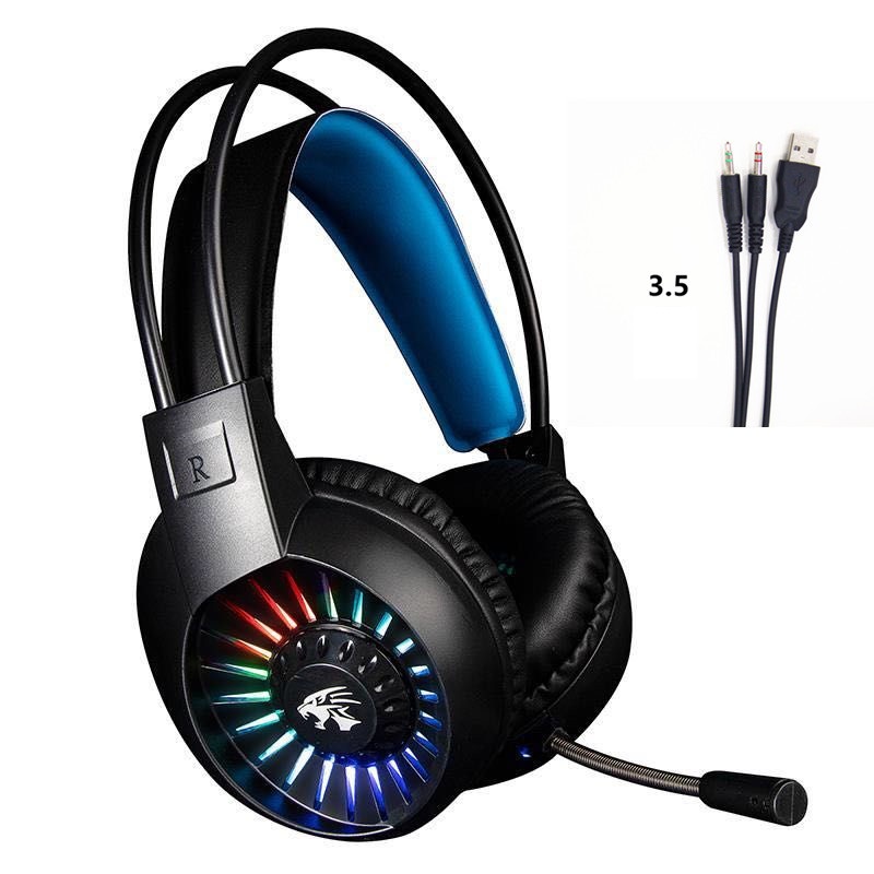 Tai Nghe Headphone V3000 Led Cầu Vòng Đầu Báo Jack 3.5 + USB Nghe Hay