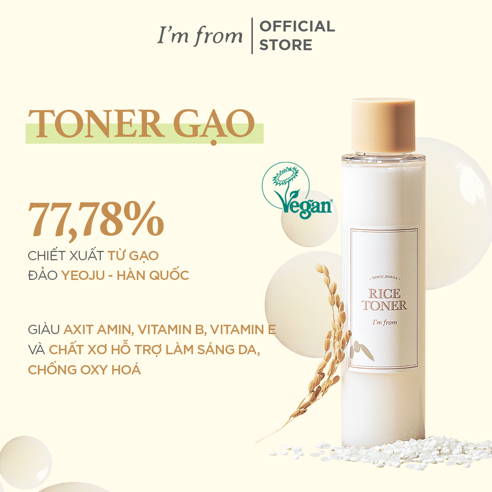 Nước hoa hồng chiết xuất gạo I'm From Rice Toner 150ml