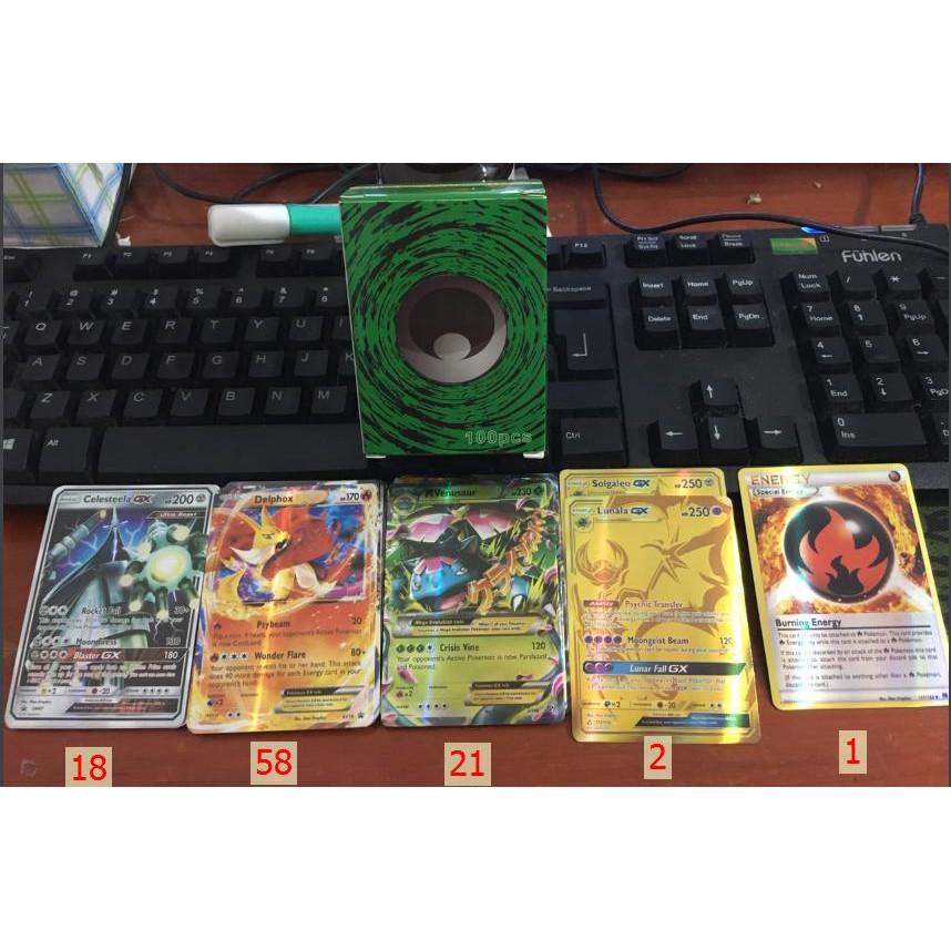 Bộ Thẻ Bài Pokemon 100 Thẻ Cao Cấp Nhiều Loại Nhiều Loại TAGTEAM GX EX ENERGY THẺ VÀNG