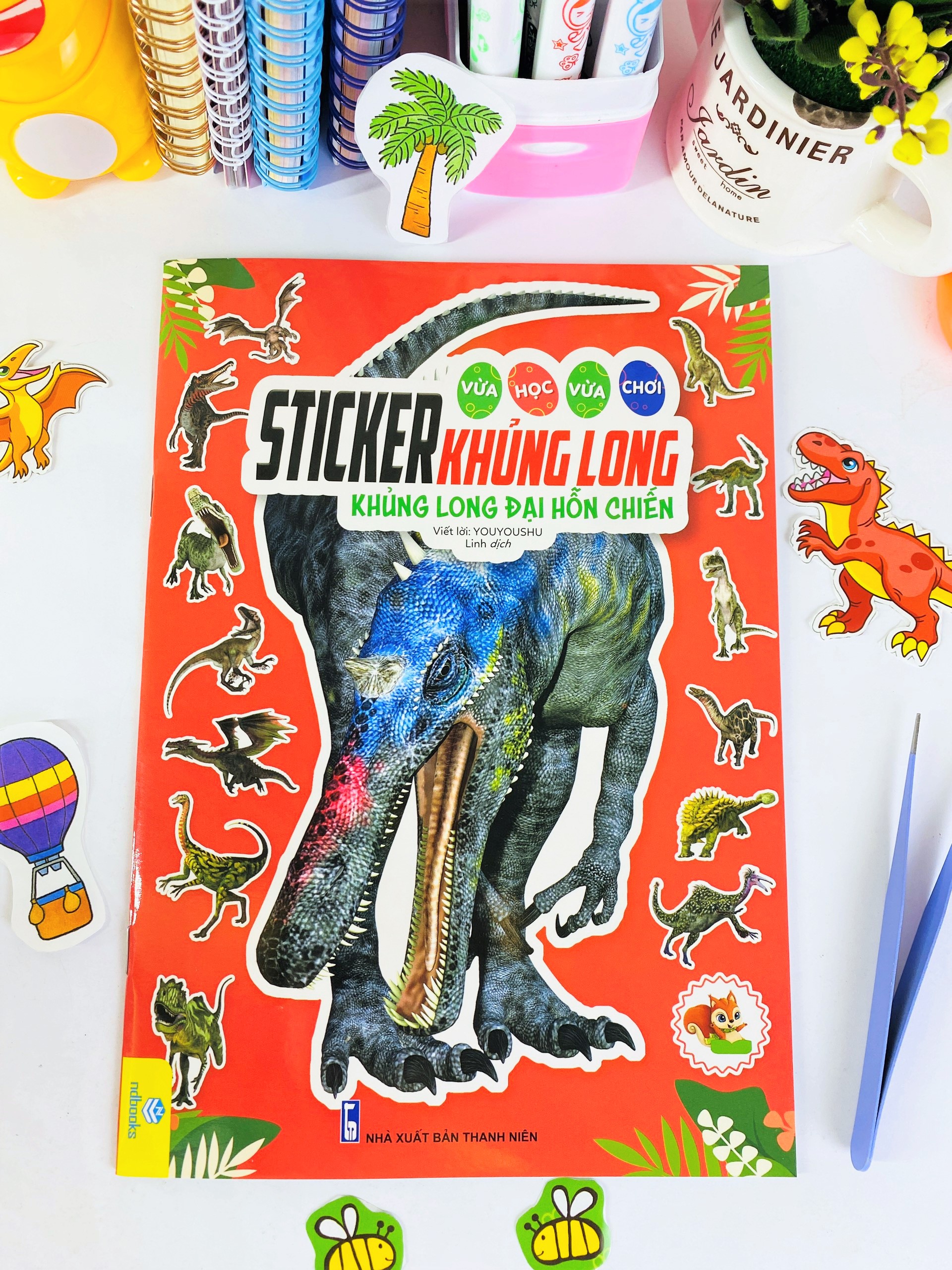 Sách - Trọn bộ 8 cuốn Sticker Khủng Long - Vừa Học Vừa Chơi - ndbooks