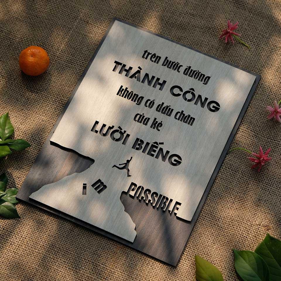 Tranh tạo động lực TBIG013 - Trên bước đường thành công không có dấu chân của kẻ lười biếng