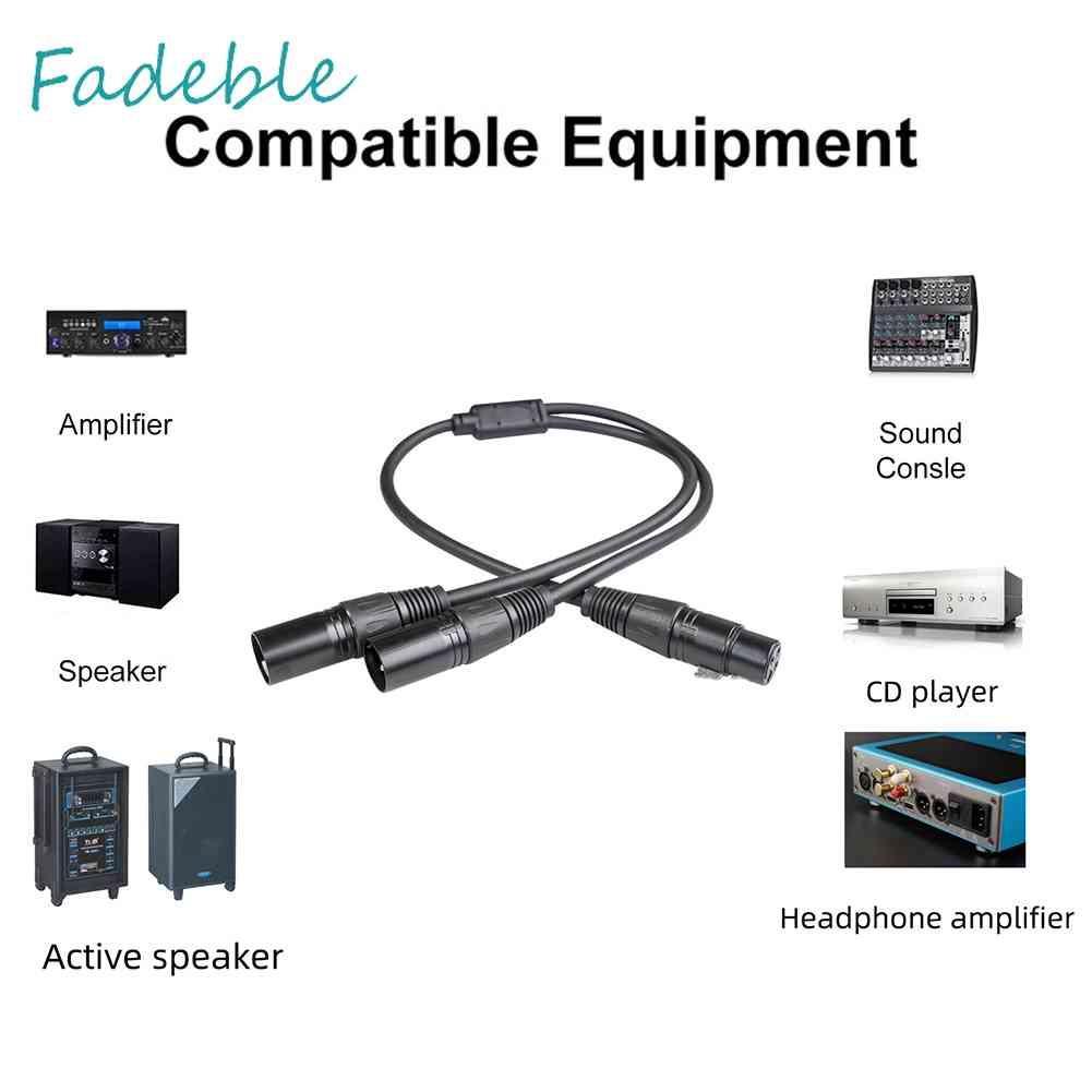 Cáp Chia 3 Pin XLR Sang XLR KéP HìNh Chữ Y 50cm - MàU Đen