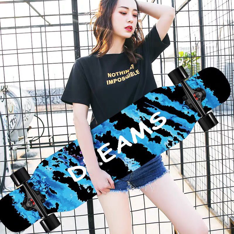 Ván Trượt Dài Mặt Nhám Dance LongBoard Cỡ Lớn cho Nữ, Kích Thước107cm, Gỗ ép 7 Lớp  (Giao Màu Ngẫu Nhiên)