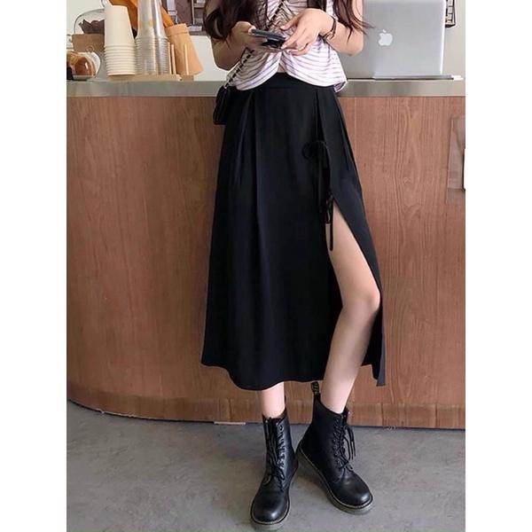 Chân váy xẻ nơ