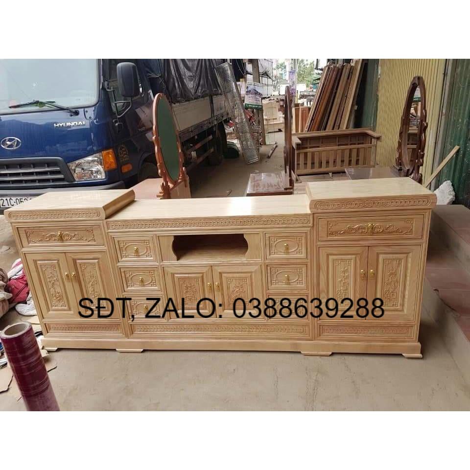 Kệ tivi gỗ sồi Nga 2m4 giá thật