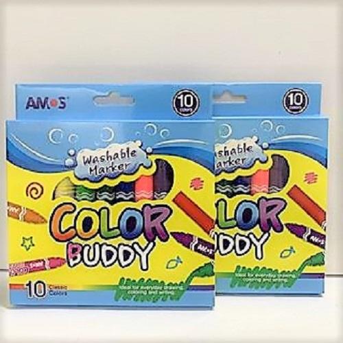 Bộ bút dạ nhập khẩu Hàn Quốc Amos Color Buddy Long 10/12 màu CM10P-M/CM12P-L