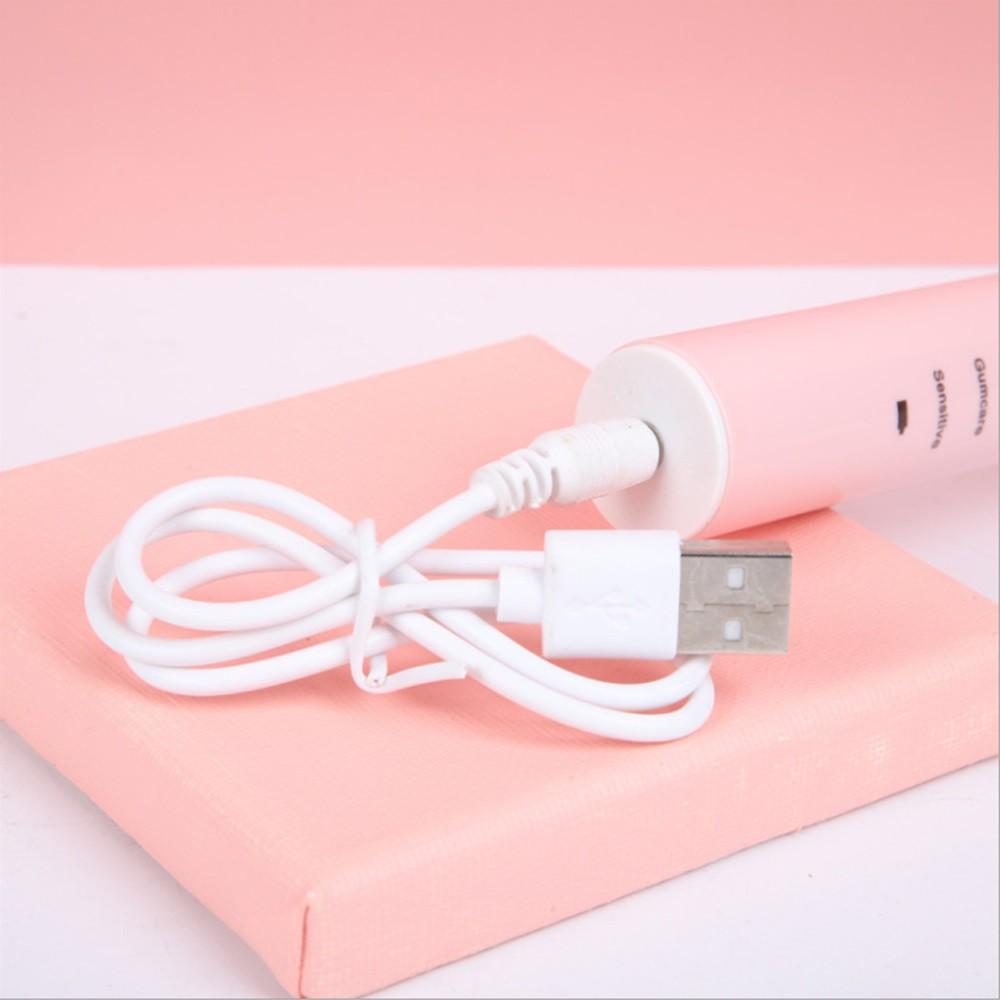 Bàn chải đánh răng điện tự động 5 cấp độ sạc PIN phù hợp cho cả người lớn và cho bé tặng kèm 4 đầu bàn chải thay thế
