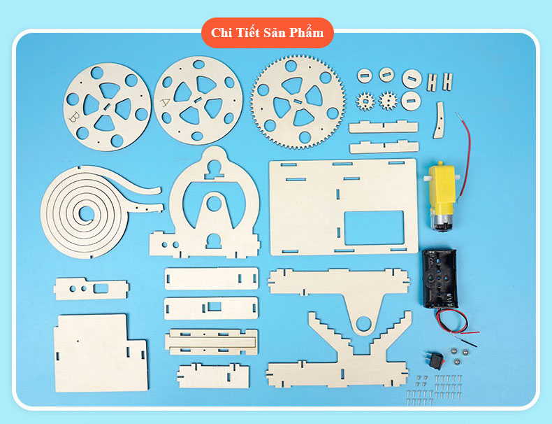 Bộ Đồ Chơi Khoa Học Và Công Nghệ Tự Làm DIY Wood Steam, Đồ Chơi Lắp Ghép STEM, Đồ Chơi Gỗ Cao Cấp Cầu Trượt Bi Thép