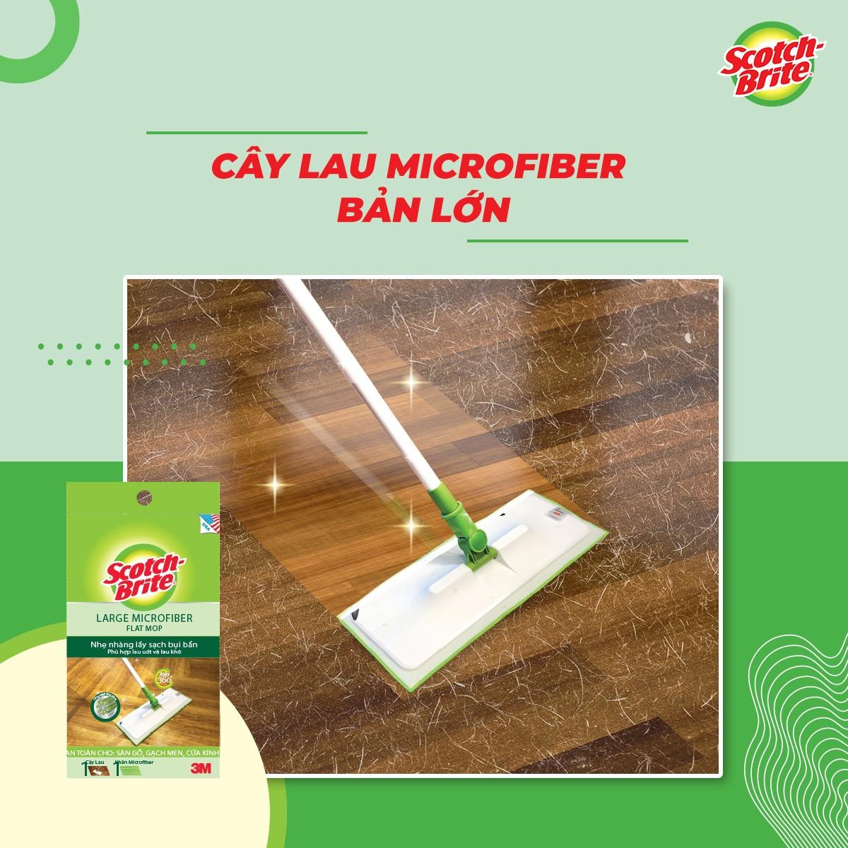 Cây lau nhà Microfiber cỡ lớn Scotch-Brite 3M đa năng, thấm hút nước tốt, lấy sạch vết bẩn hiệu quả