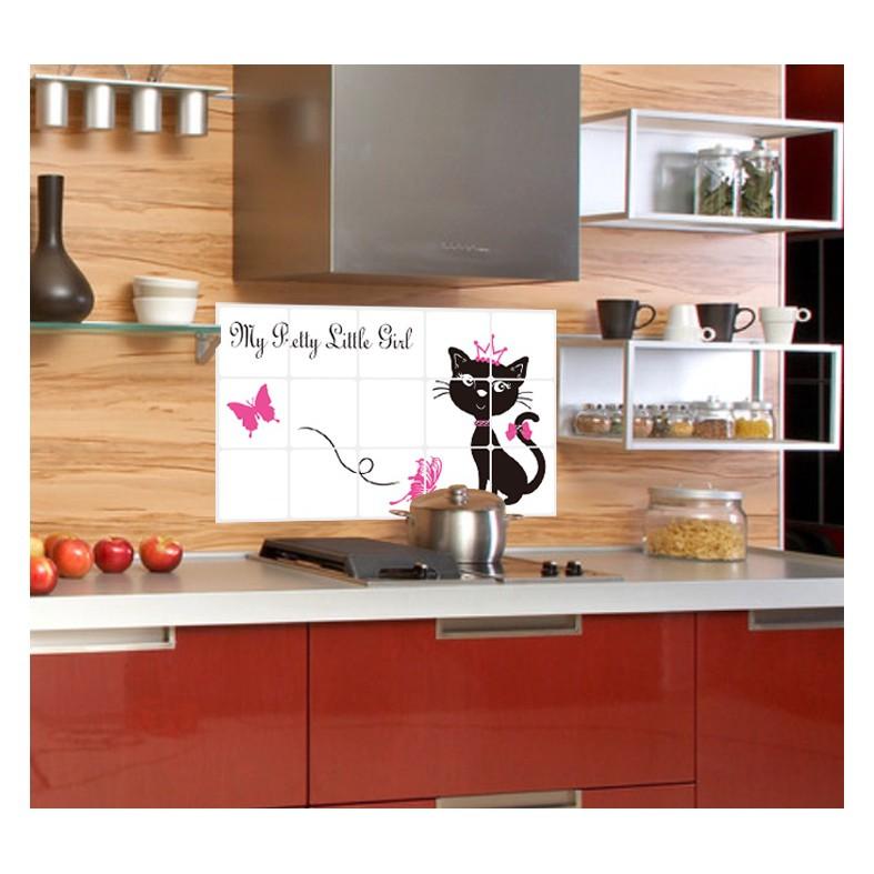 Decal dán bếp Mèo xinh xắn 45x75cm