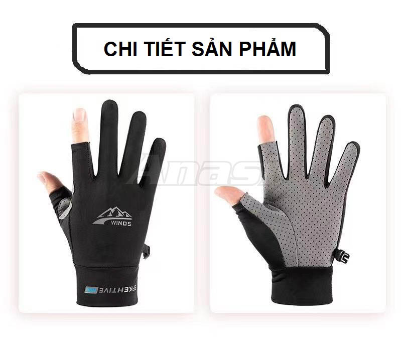 Găng tay lụa băng lót da thuộc thể thao cho nam và nữ Anasi WINDS13 - Chống tia UV