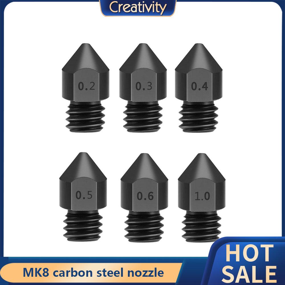 MK8 Hardened Steel Vòi phun đầu đùn 175mm Máy in 3D cho Ender3/V2/Pro CR10 Bộ phận máy in 3D