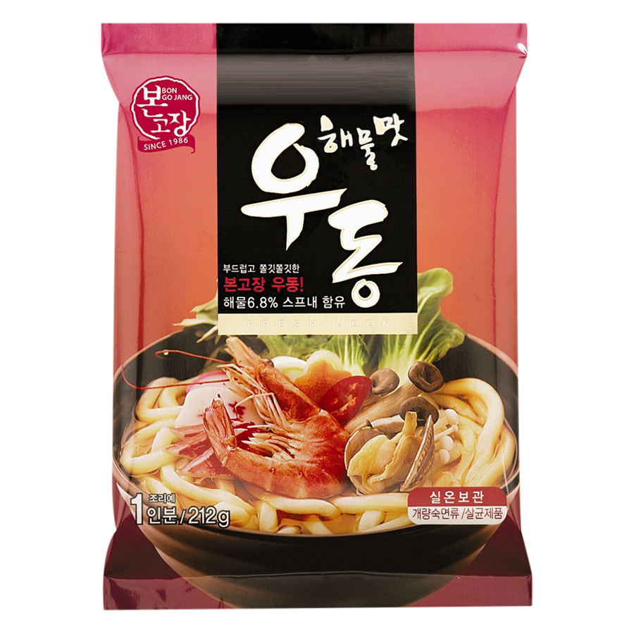 Combo 4 Gói Mì Udon Hanil Food Hải Sản (212g / Gói)