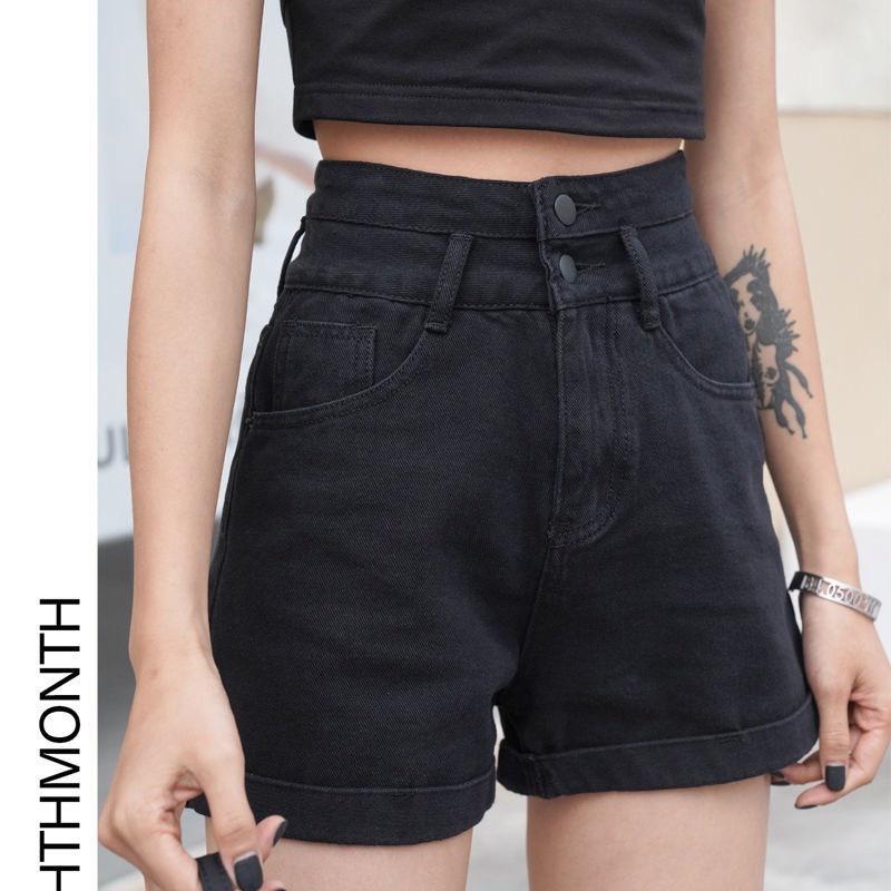 Quần Short Nữ Kaki Đen, Trắng Lưng Cao Dáng Chữ A (KK2N)